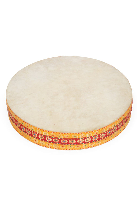 Drum ocean leather/wood/cloth12Dx2H nat/asst