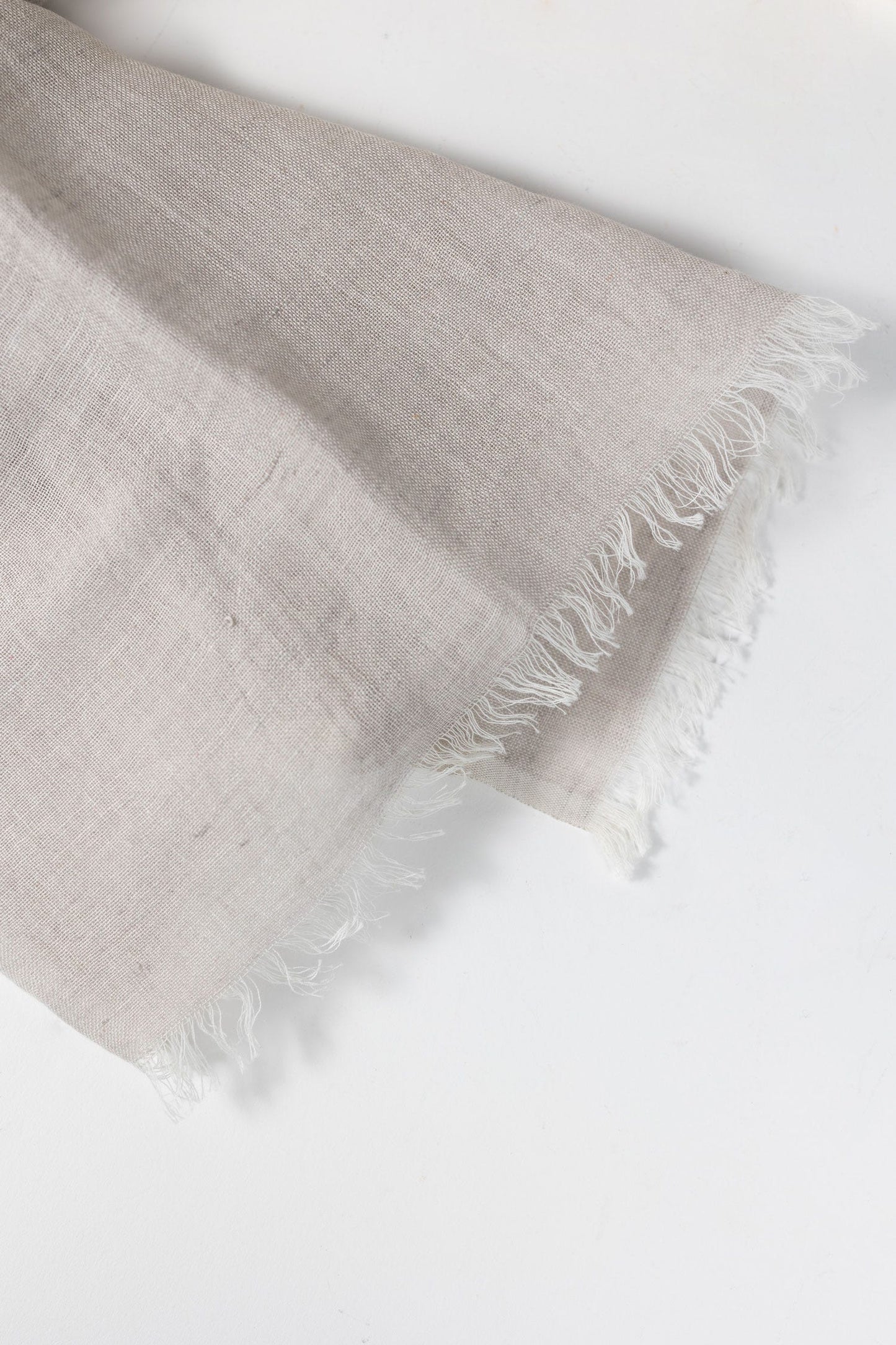 Scarf loose weave cotton/linen 70x20 cream/gray