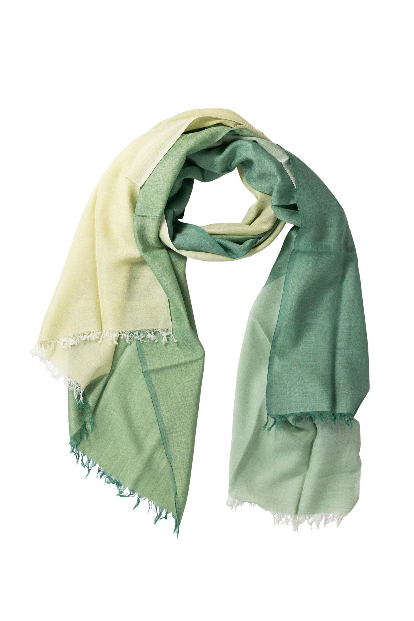 Scarf 4 evergreen blocks cttn/viscose 70x20 greens
