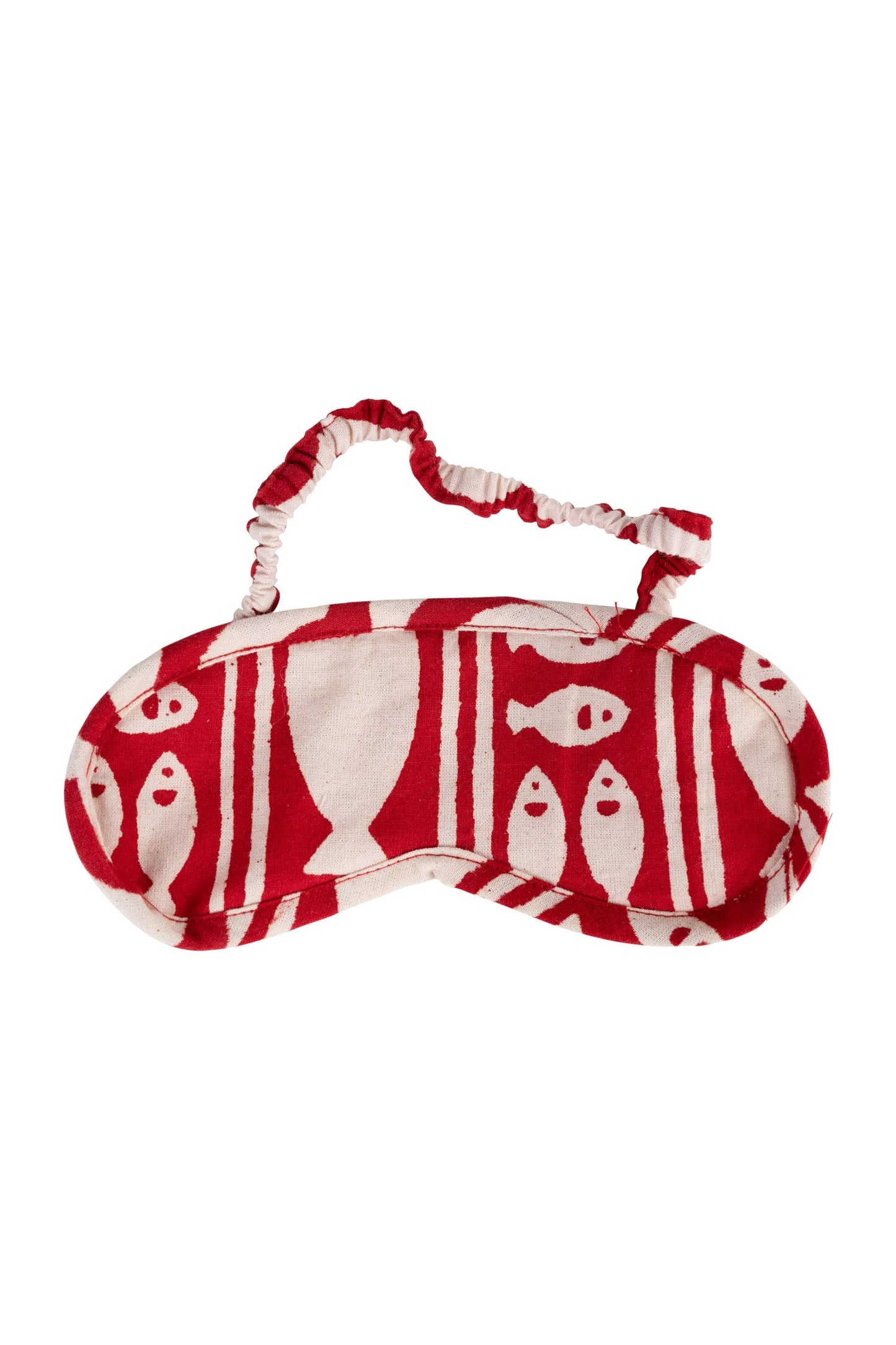 Sleep mask block print M/3 cotton 8Wx3.25H asst