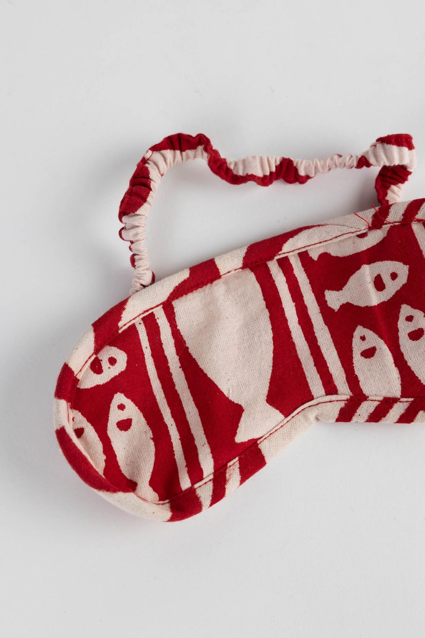 Sleep mask block print M/3 cotton 8Wx3.25H asst