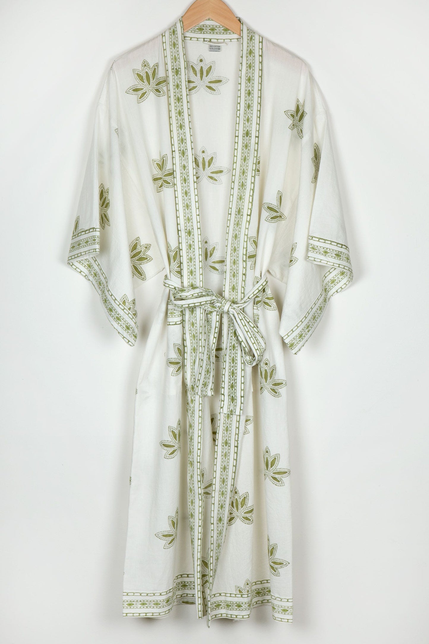 Bathrobe kimono 54L white/olive