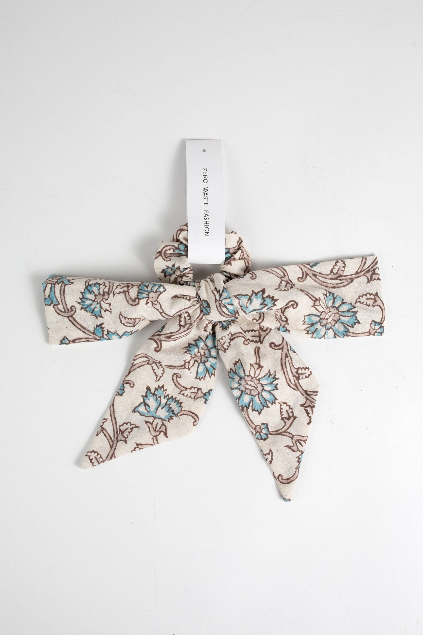 Hair scrunchie/tie s/2 M/3 block print cotton asst