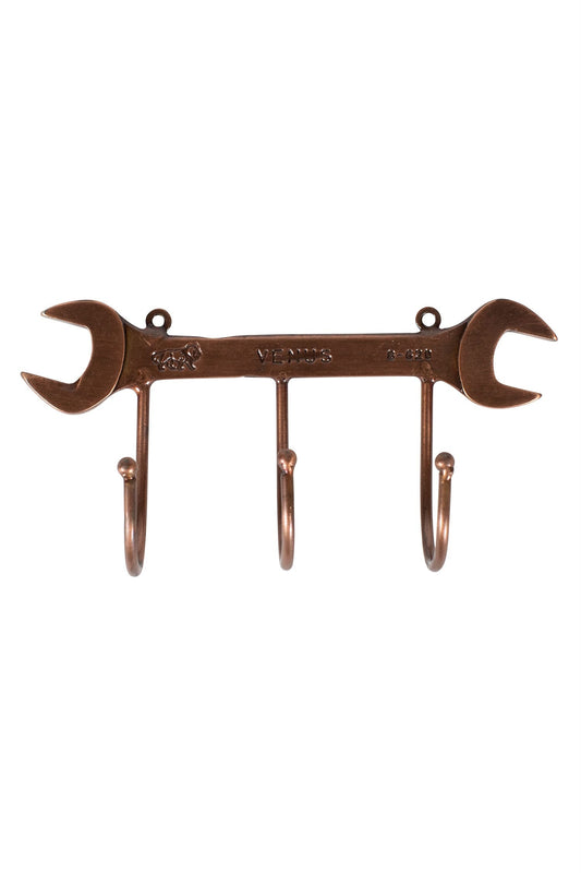 Wall hook wrench iron 7Lx3.5H copper color