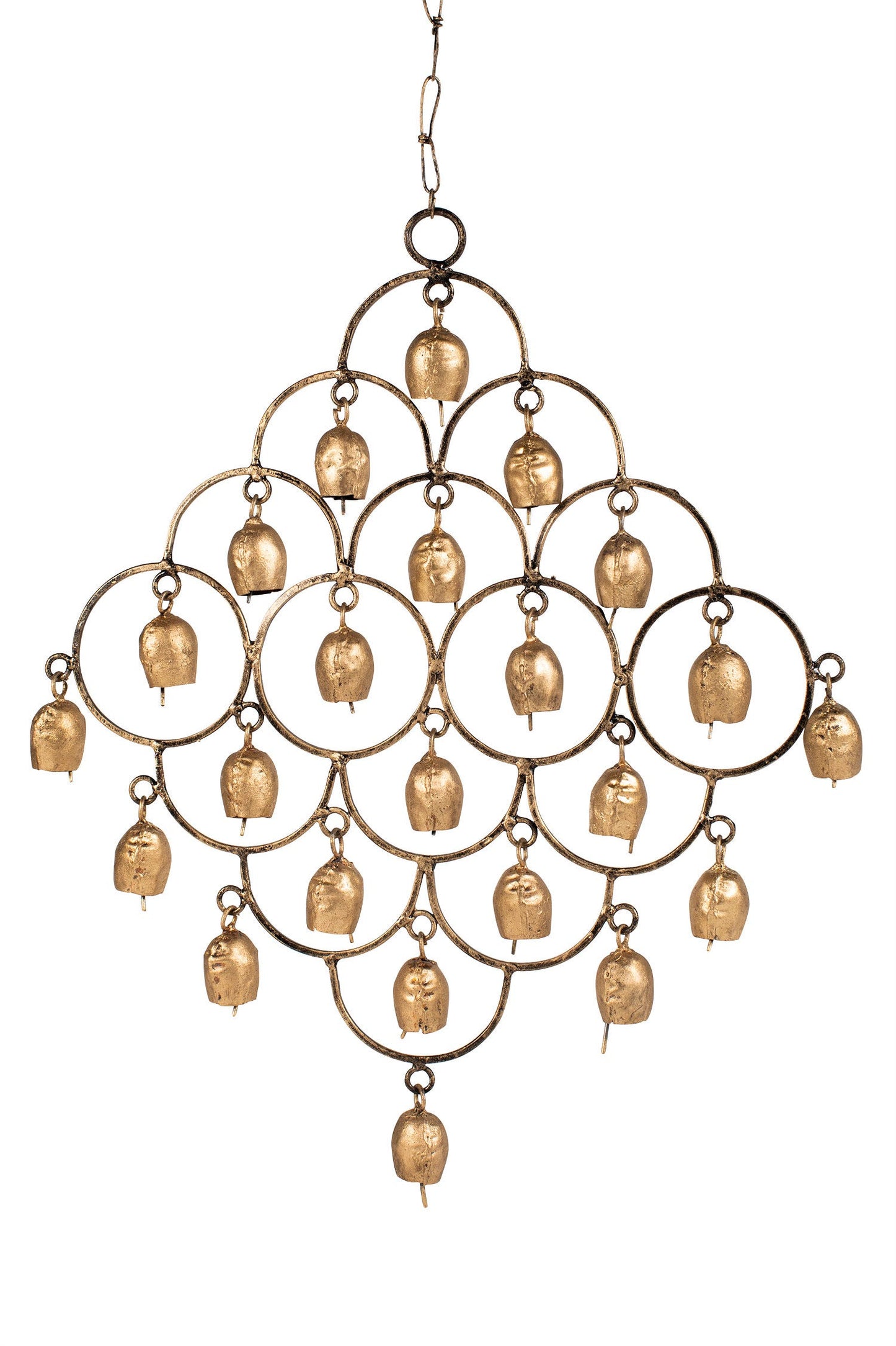 Chime circles in dmnd 23 bells iron 15sq antq gold
