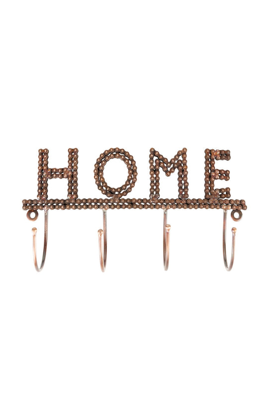 Wall hook HOME bike chain metal 10Wx5H bronze