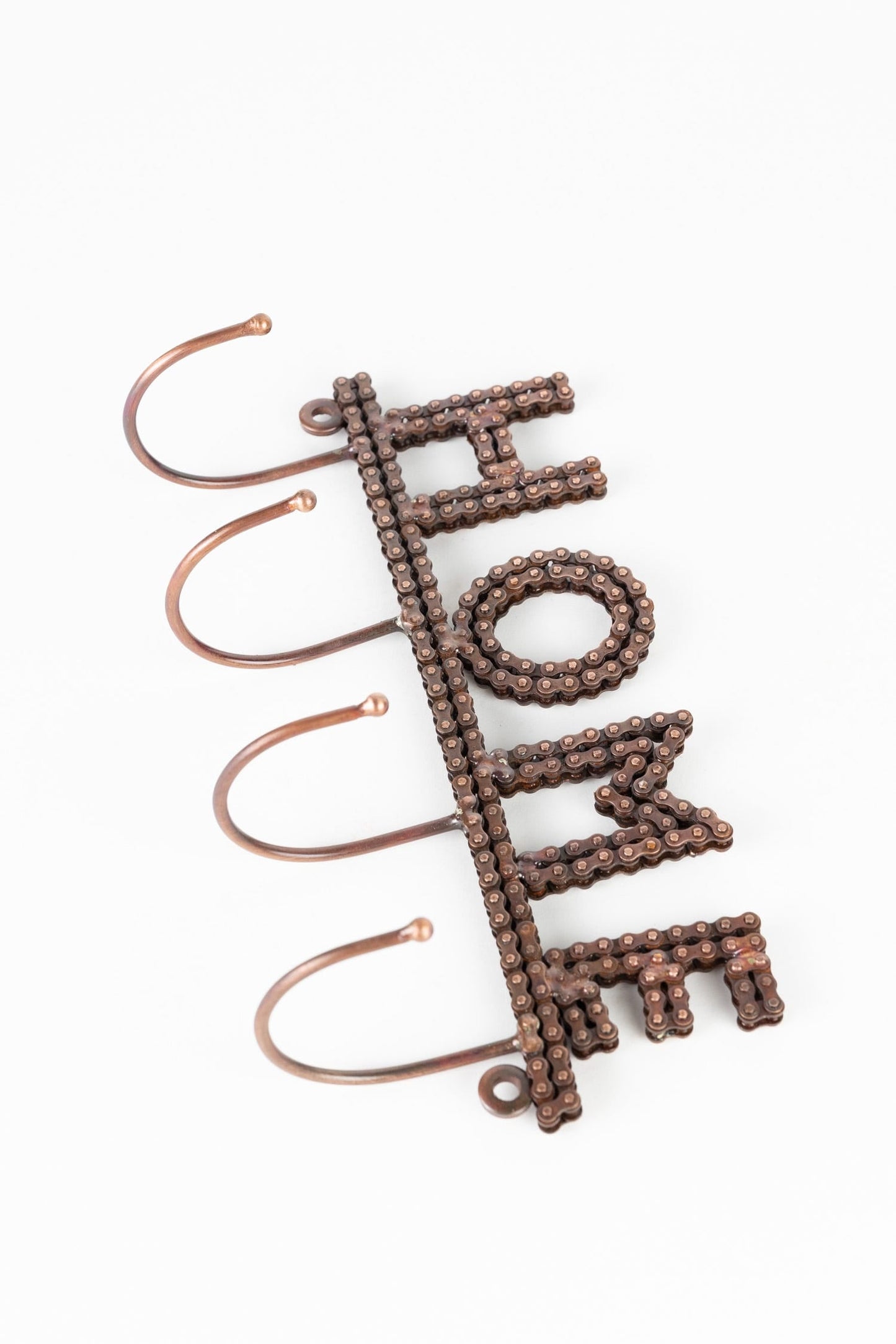 Wall hook HOME bike chain metal 10Wx5H bronze