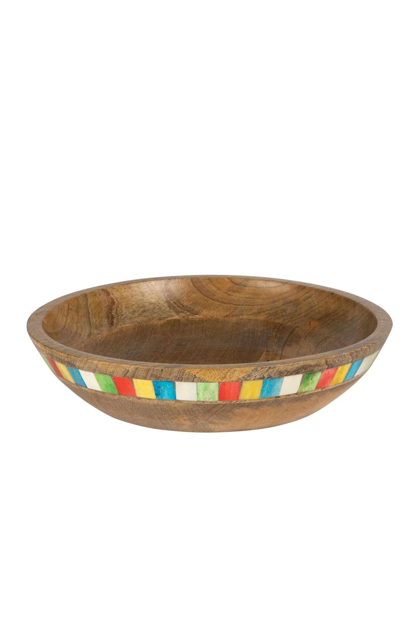 Bowl f/salad bone inlay mango 12Dx2.75H brn/multi