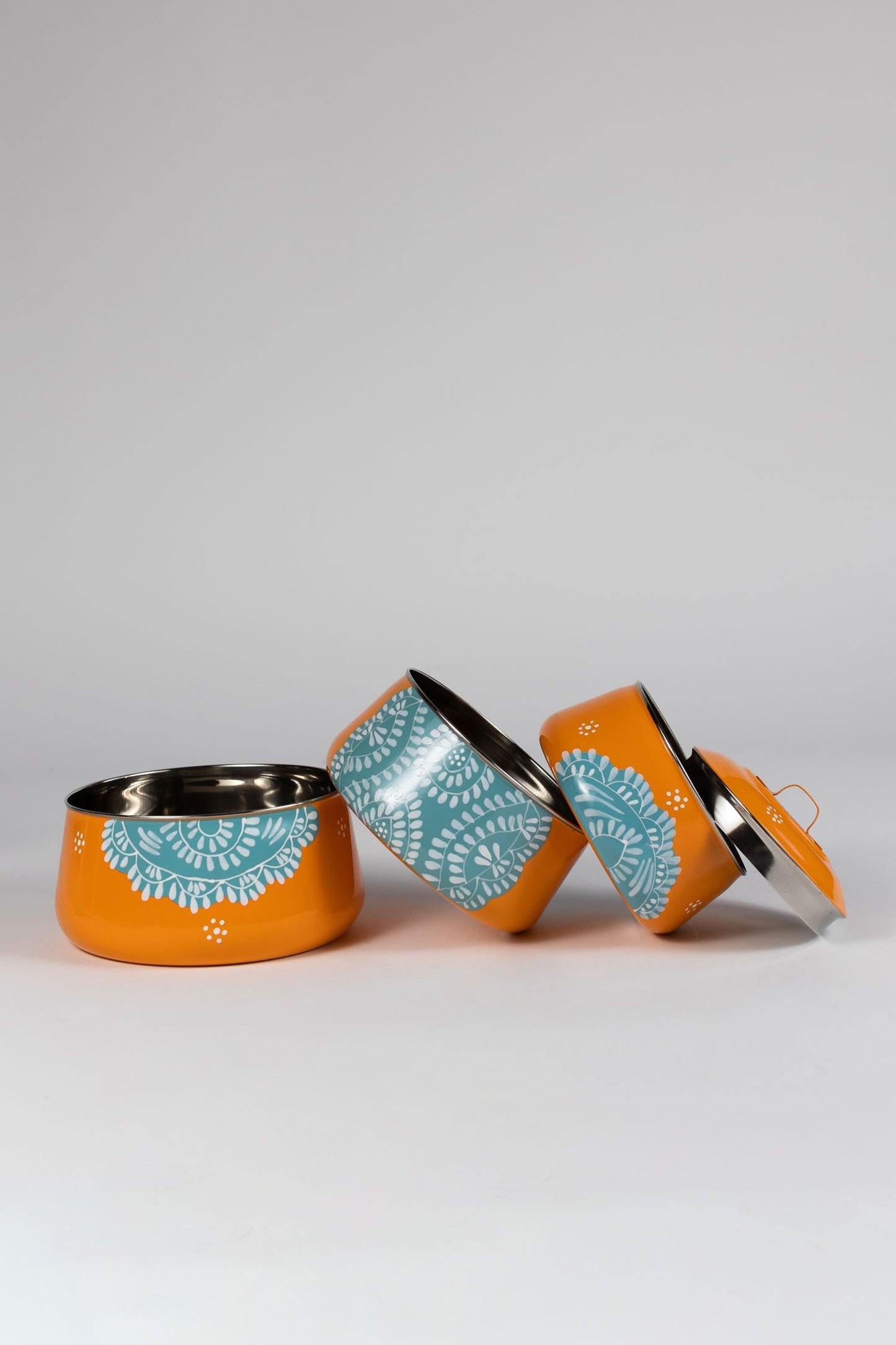Tiffin paisley 3 tier steel 6Dx7H orange/teal