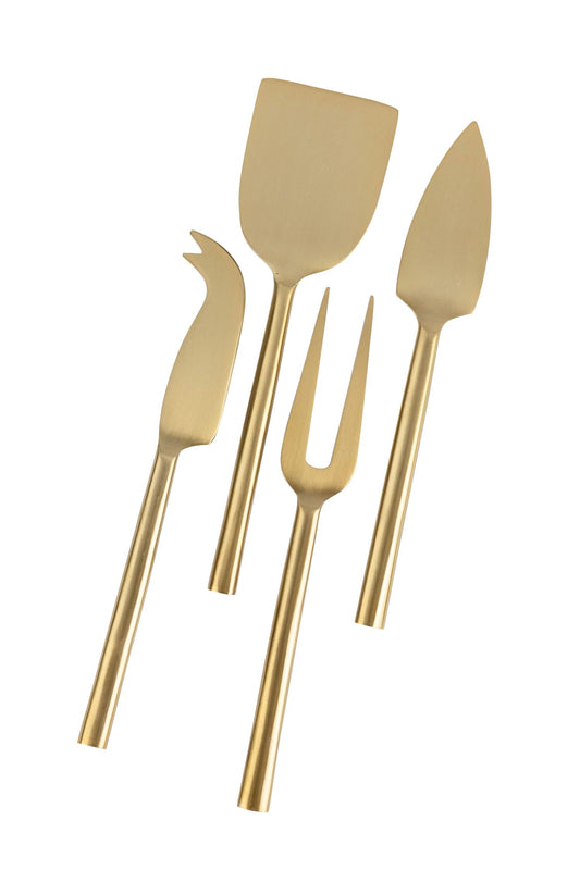 Cheese servers clean lines s/4 w/box mtl 7L brass