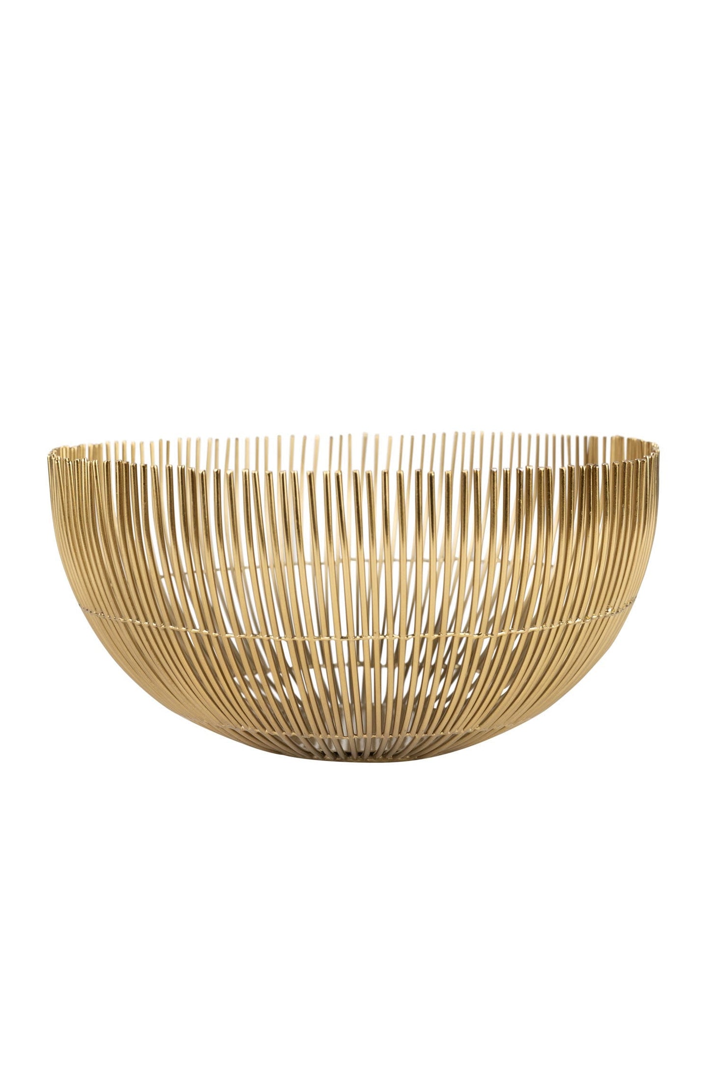 Bowl round sunburst iron 10Dx5H brass