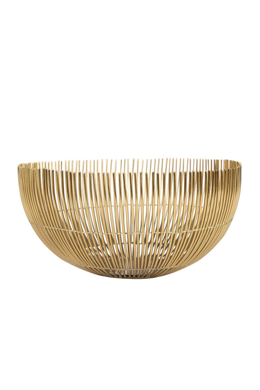 Bowl round sunburst iron 10Dx5H brass