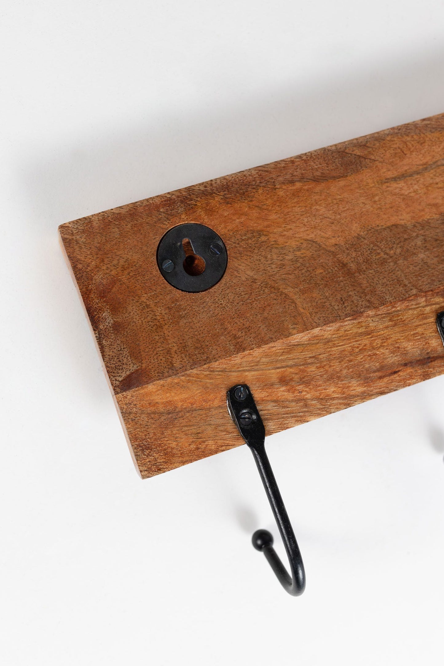 Hooks wood slice mango/poplar/iron 10.5Wx6.5H brn