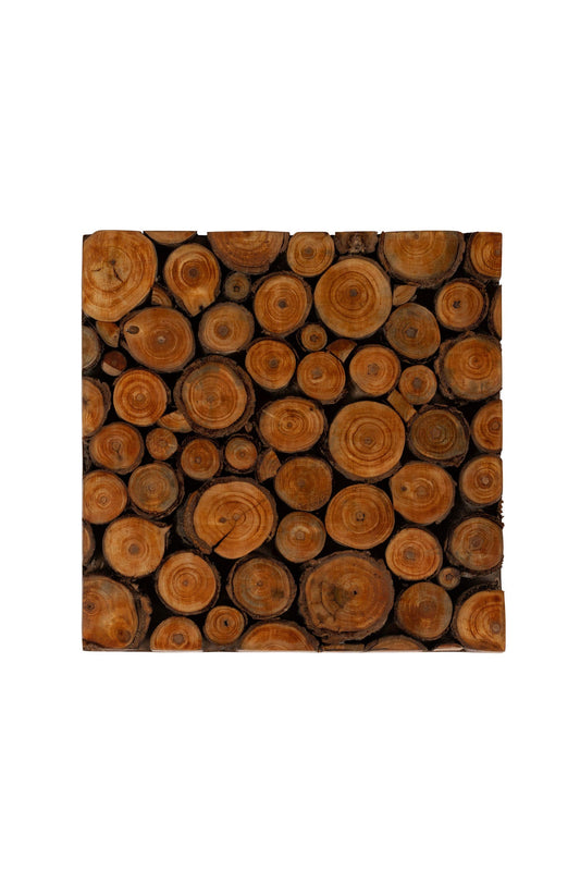 Trivet wood slice mango/poplar/MDF 8x8x1 brown