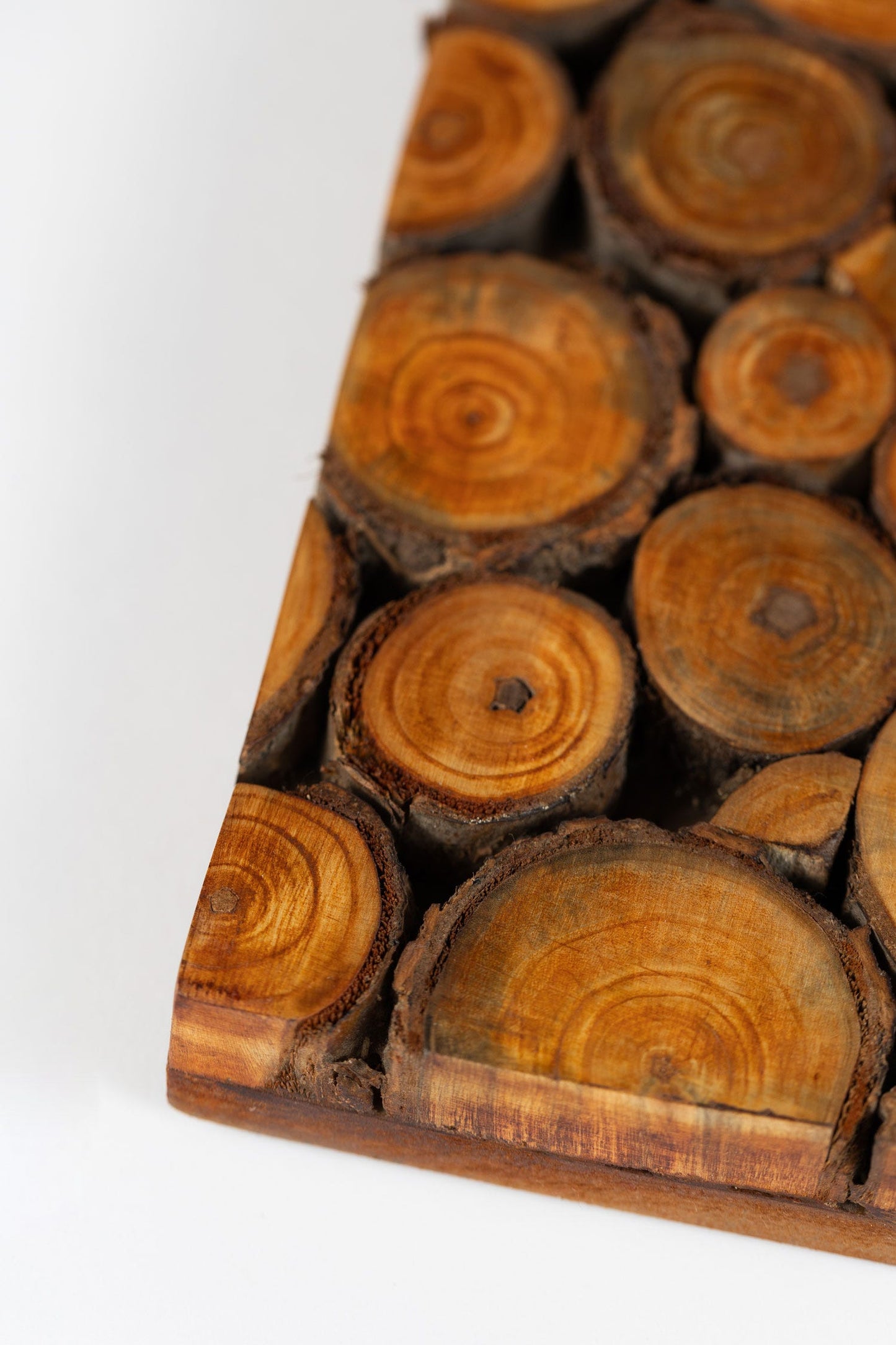 Trivet wood slice mango/poplar/MDF 8x8x1 brown