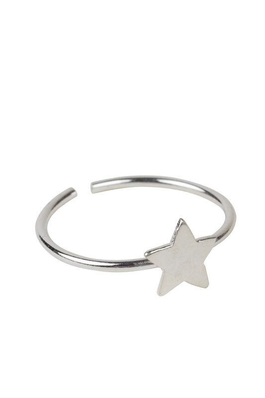 Ring silver star M/3 metal adj silver color