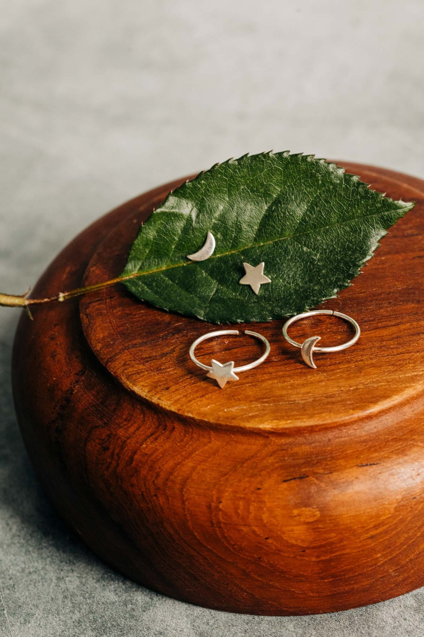 Earrings post night sky set brass .4D silver