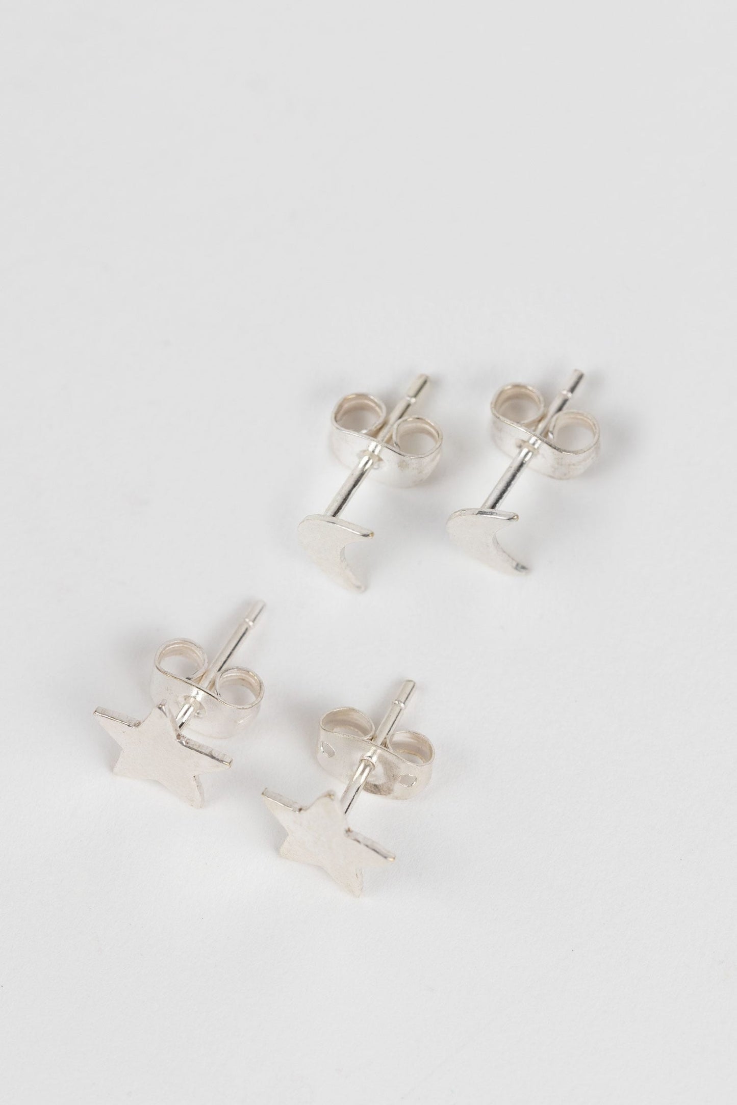 Earrings post night sky set brass .4D silver