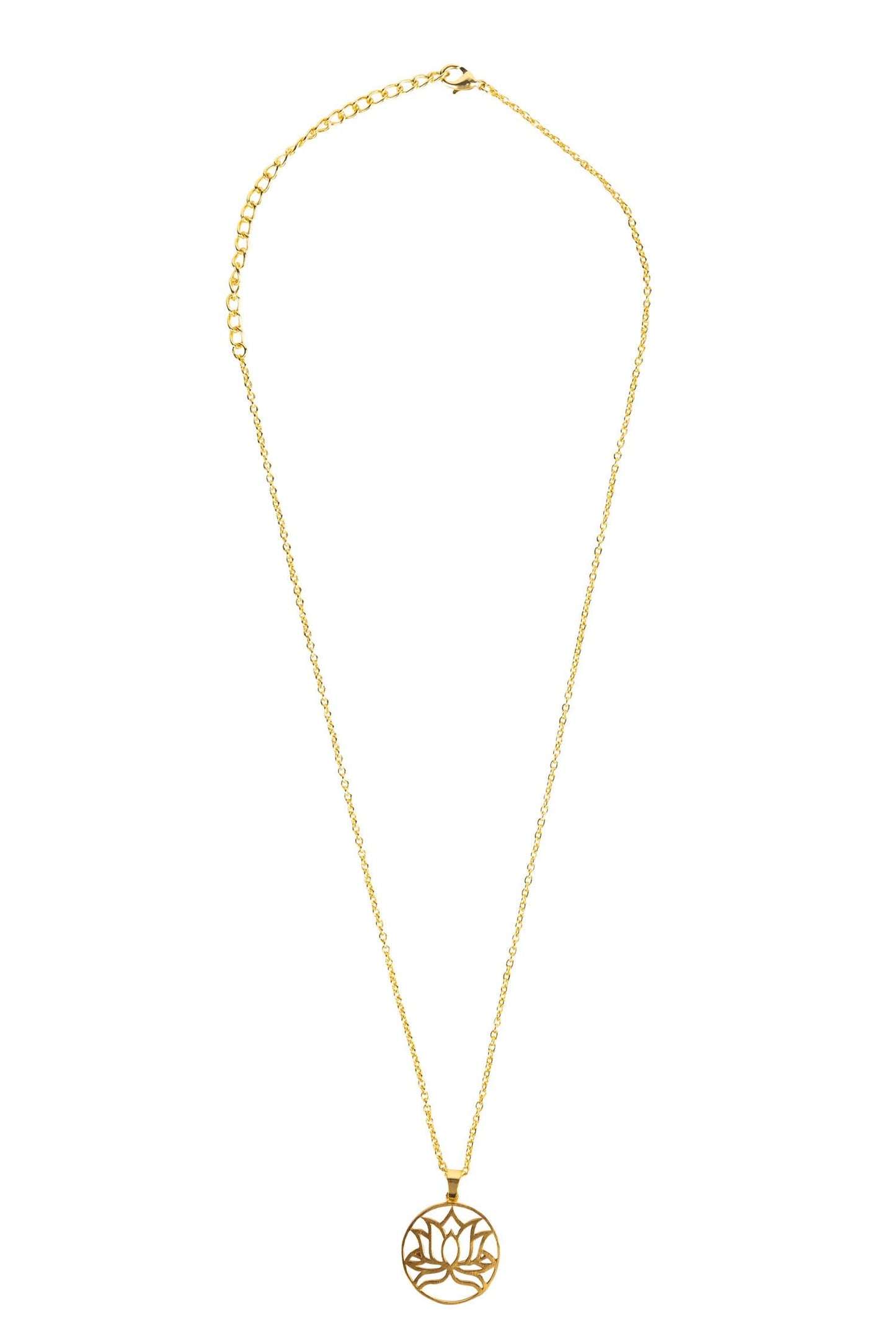Necklace lotus pendant flash gold/metal 20L gold