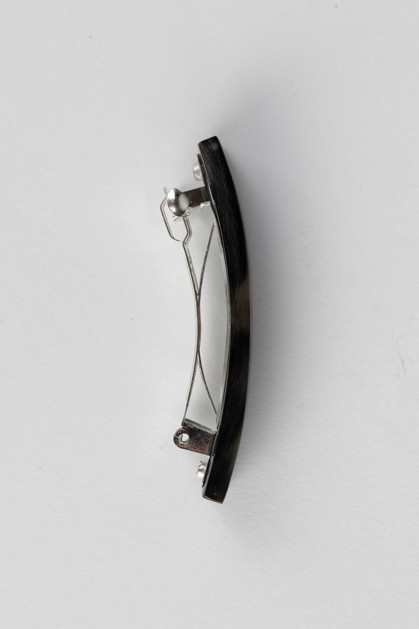 Barrette French clip horn/metal 2.75Lx.5W blk/asst