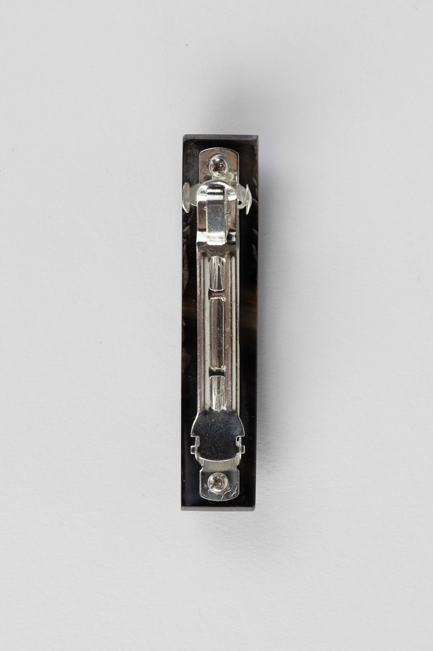 Barrette French clip horn/metal 2.75Lx.5W blk/asst