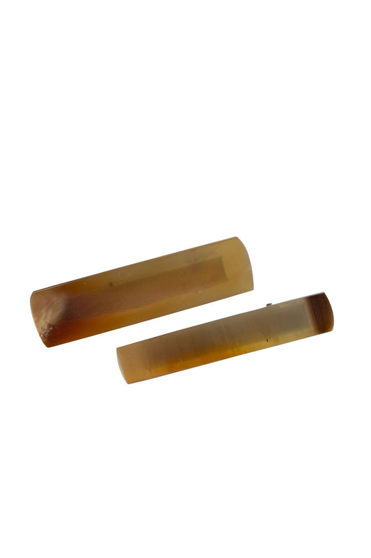 Hair clips s/2 sands horn/metal 2.5L brn/asst