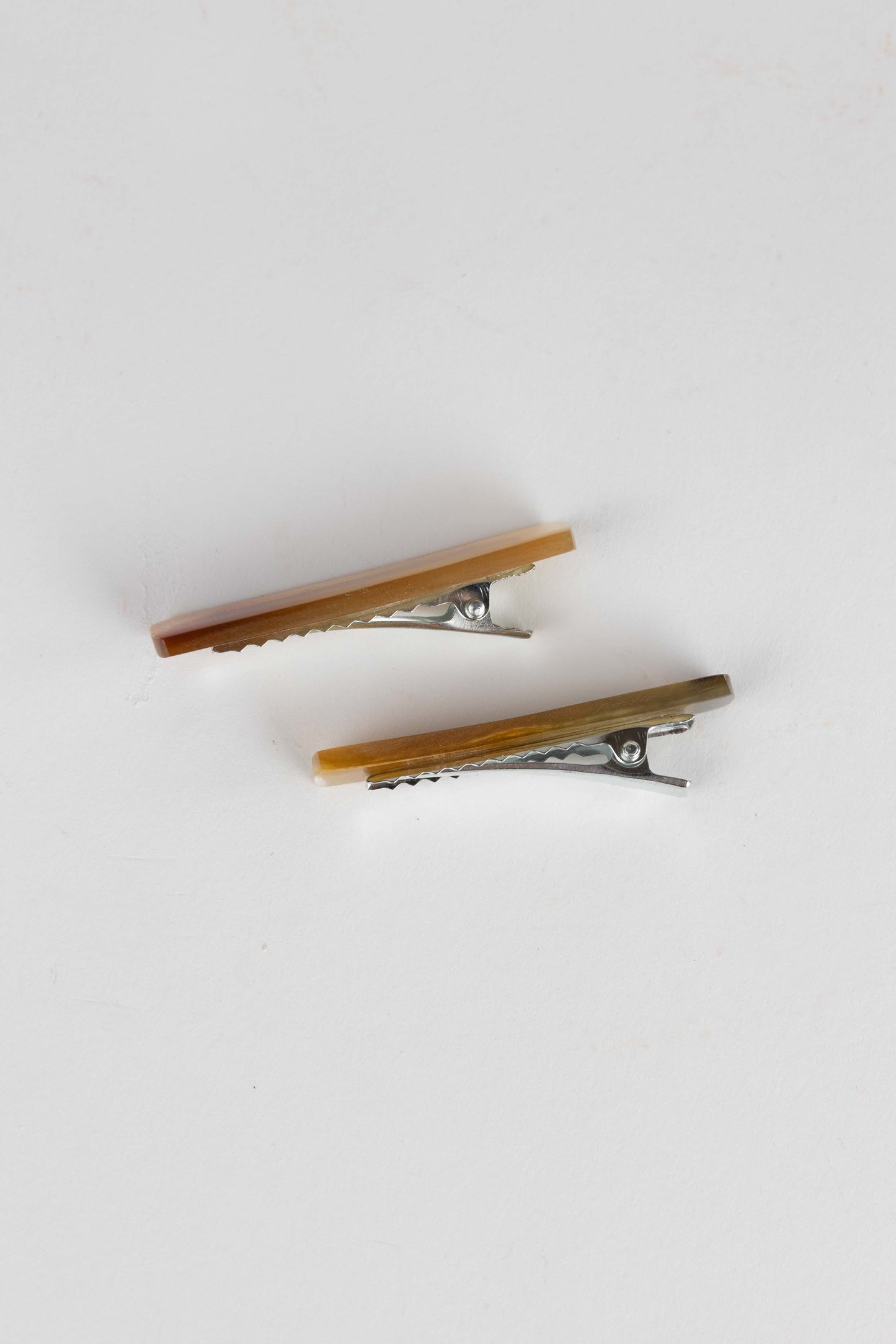 Hair clips s/2 sands horn/metal 2.5L brn/asst