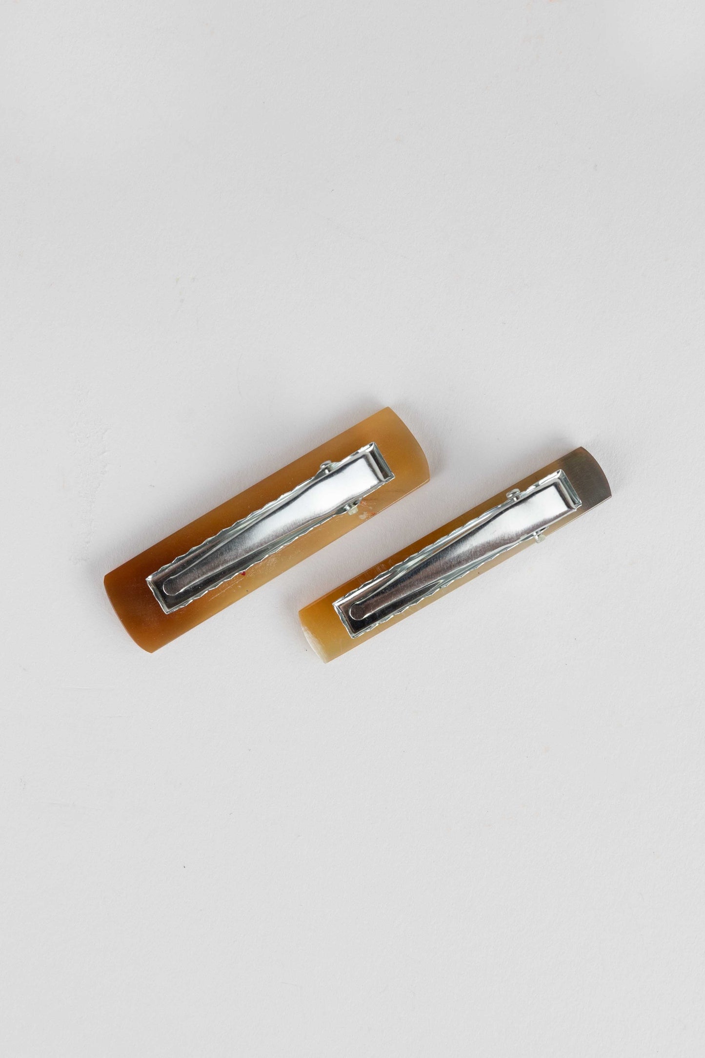 Hair clips s/2 sands horn/metal 2.5L brn/asst
