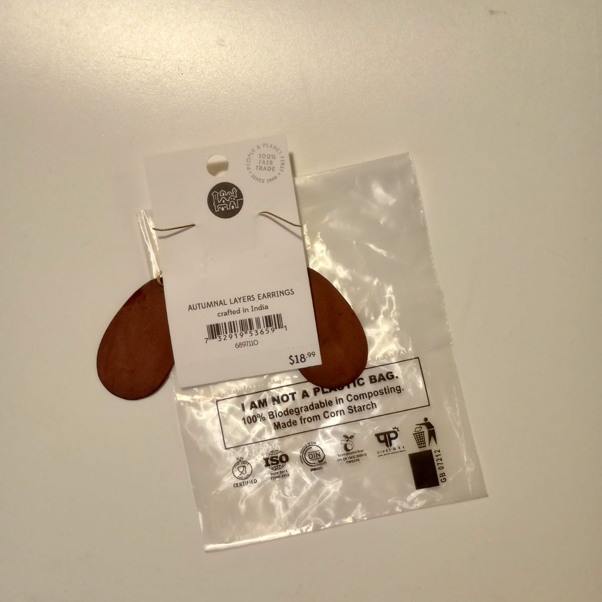 Earrings Autumnal layers oval br 2.75L rust/gold