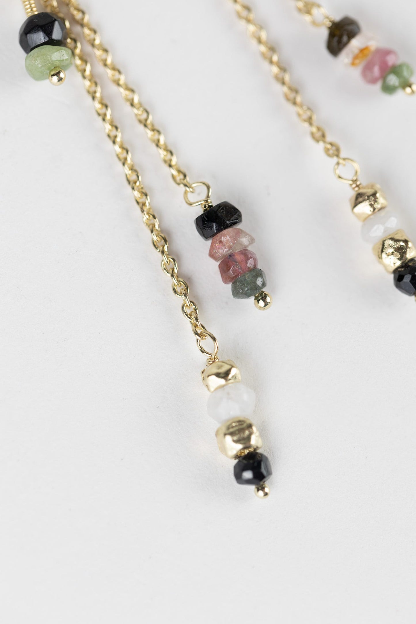 Earrings dewdrop tourmaline/br 2.75L gld/multi