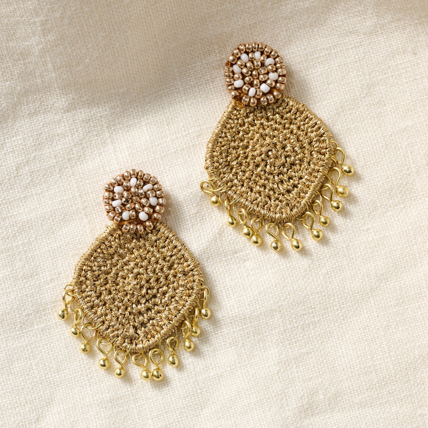 Earrings post diamond zari thread/br 1.75L gold