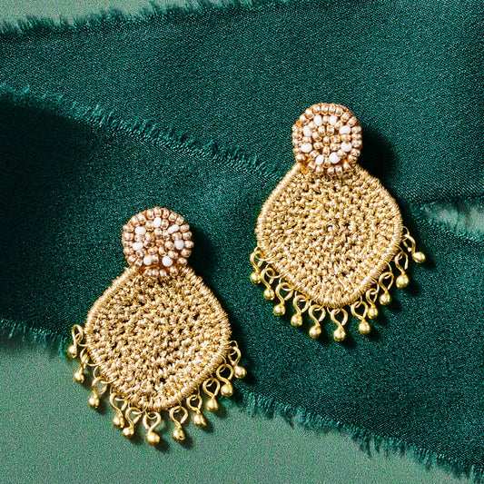Earrings post diamond zari thread/br 1.75L gold