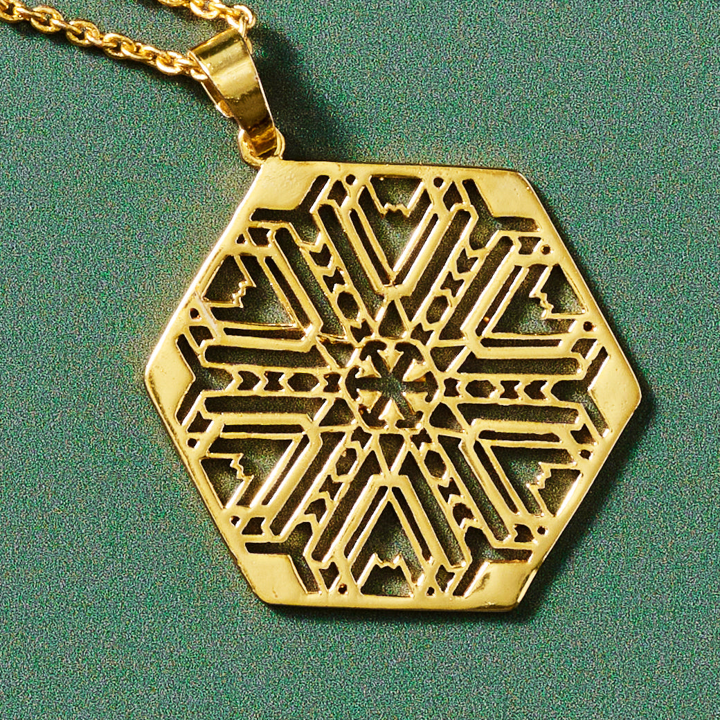 Necklace mandala medallion brass 32L brass