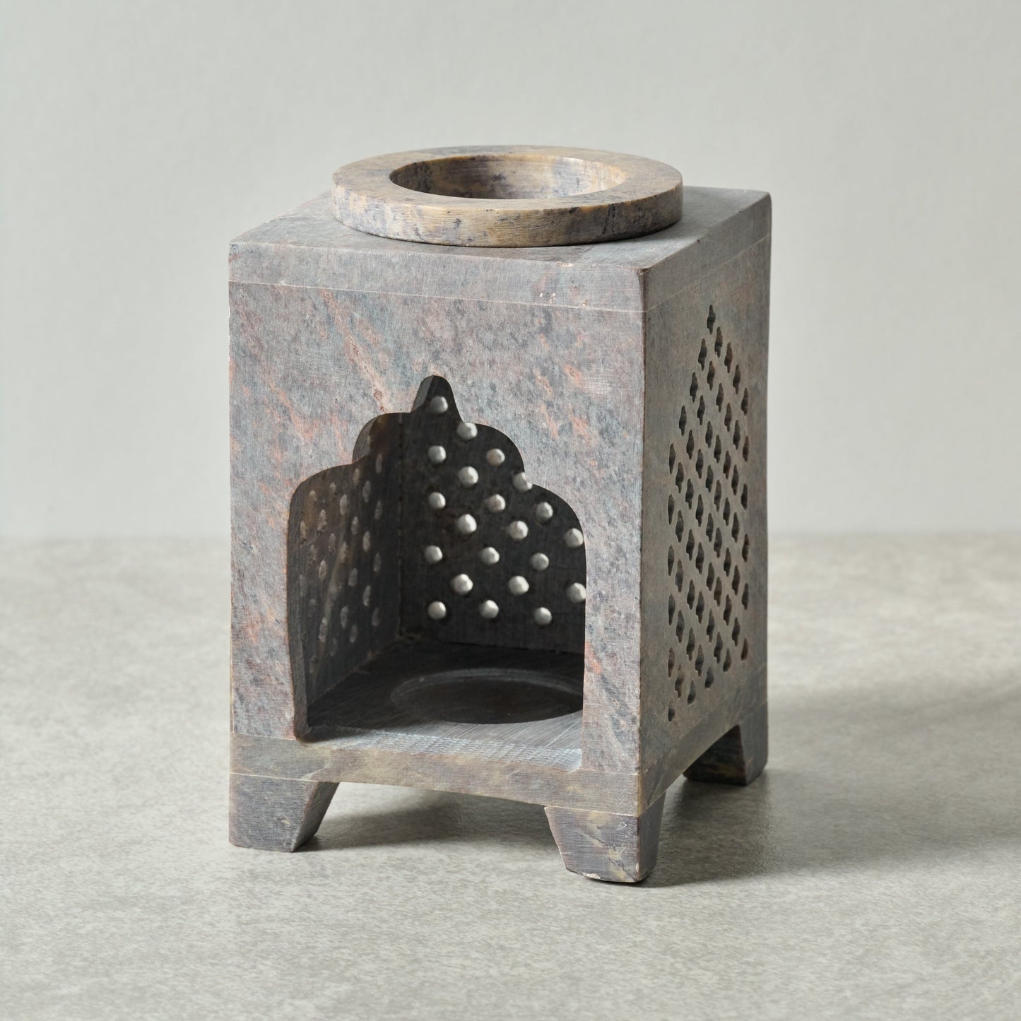Essential oil burner gorara stn 3sqx5H gray/brn