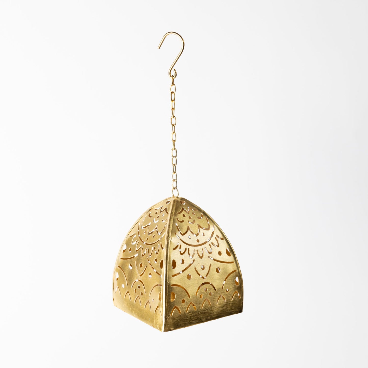 Incense holder hanging lantern iron 3SQx4.25H br