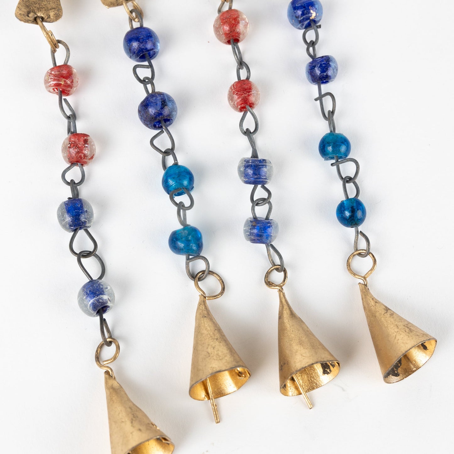 Chime elephant w/bead recyc iron/glss 18L br/multi