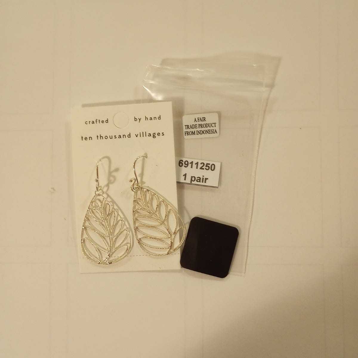Earrings palm leaf t-drop flgr strlg 2.25L silv