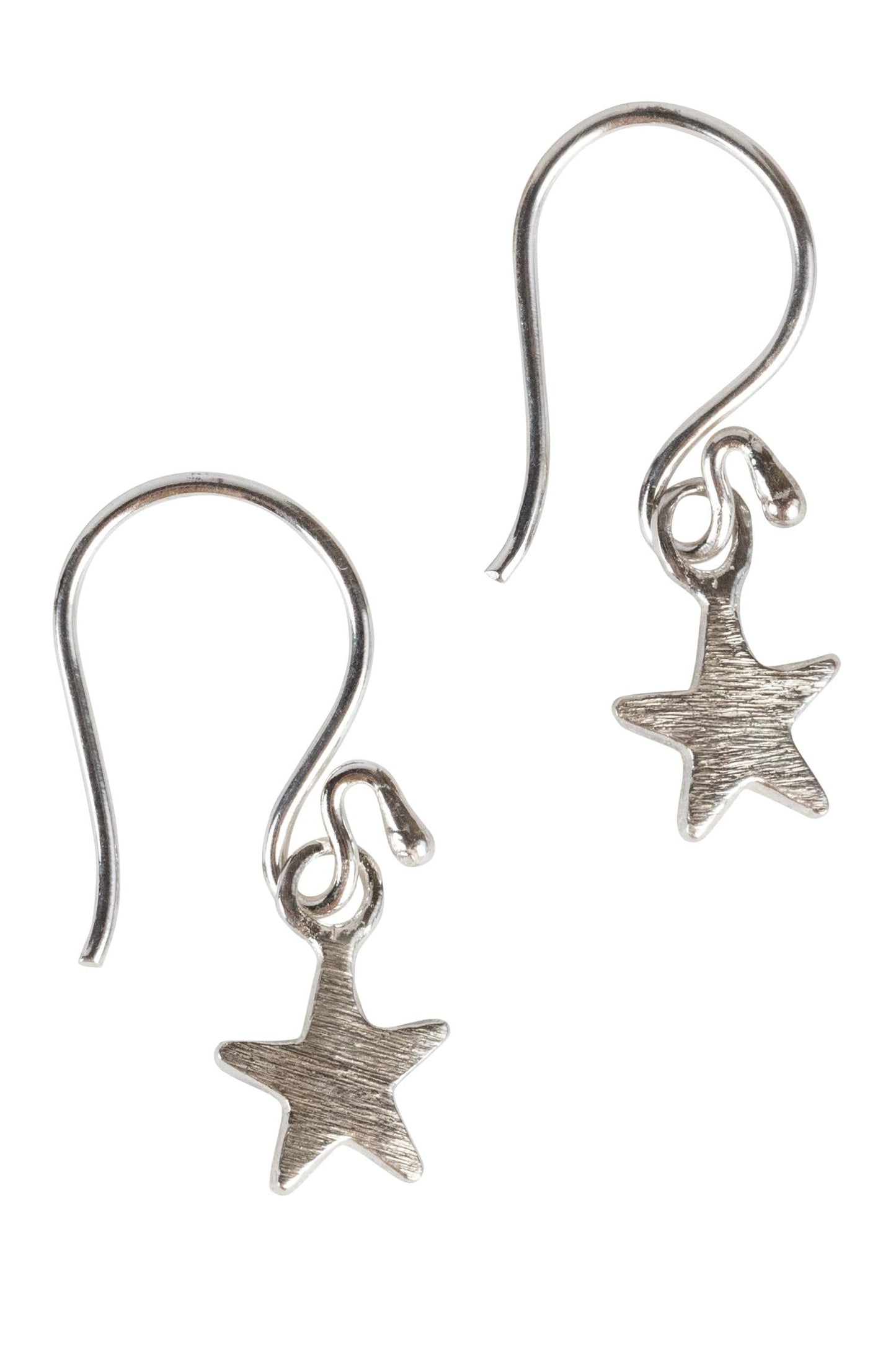 Earrings shooting stars brushed sterling 1L silv