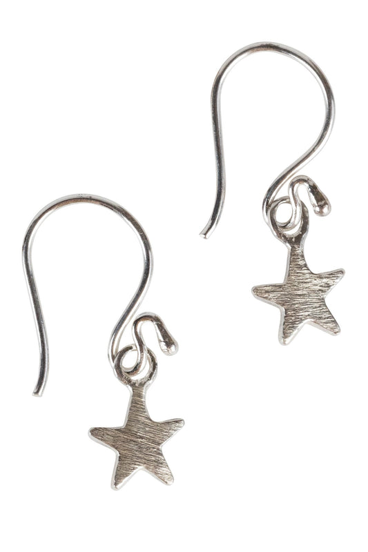 Earrings shooting stars brushed sterling 1L silv