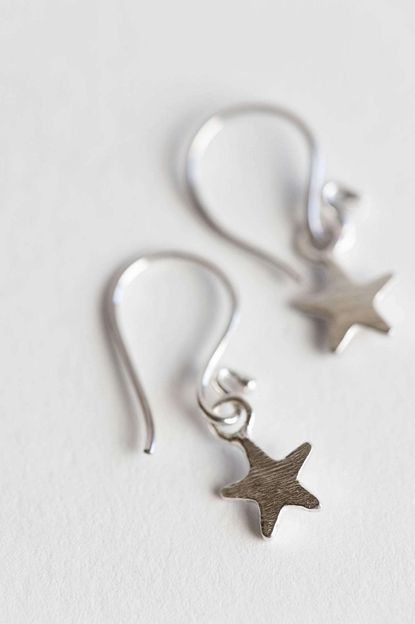 Earrings shooting stars brushed sterling 1L silv