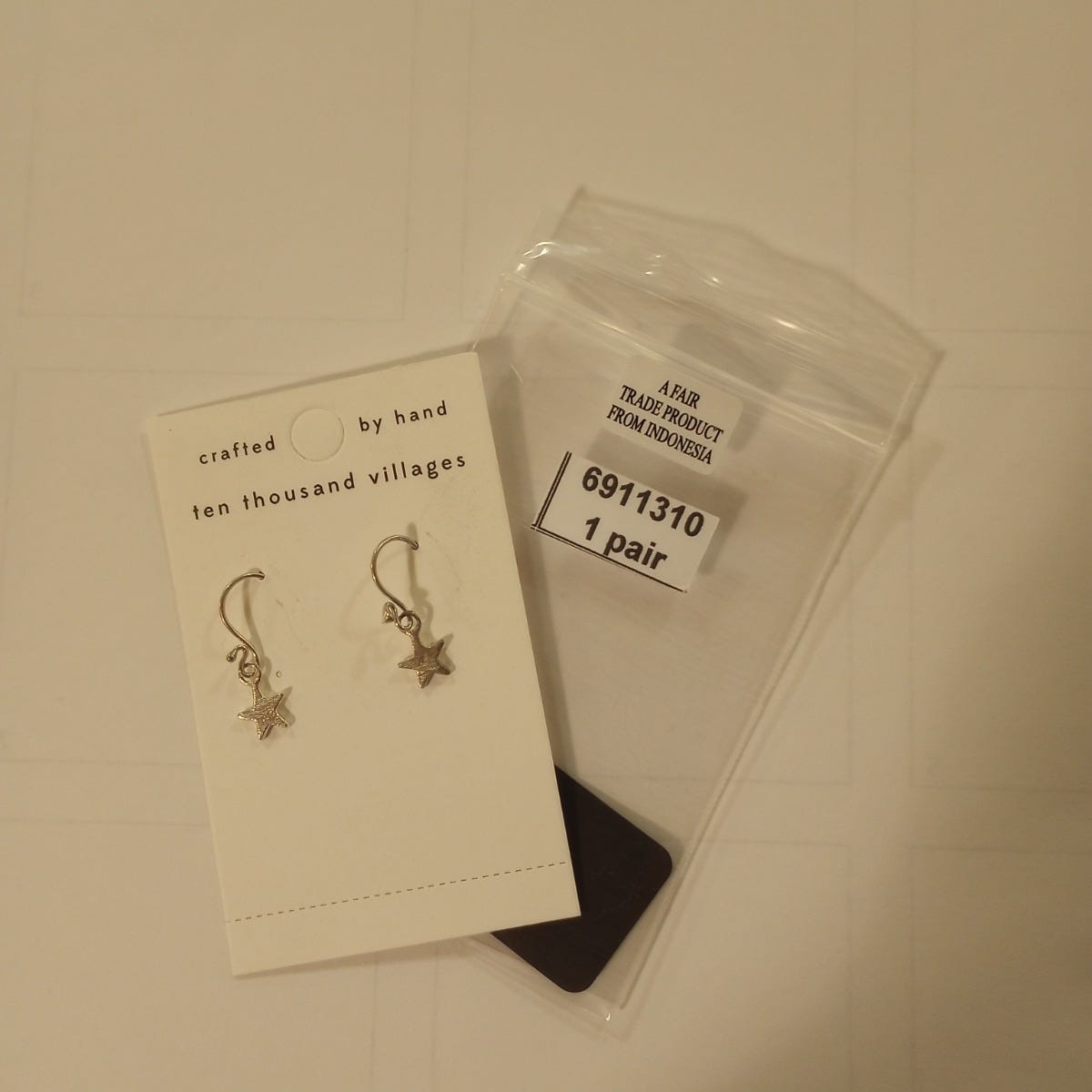 Earrings shooting stars brushed sterling 1L silv
