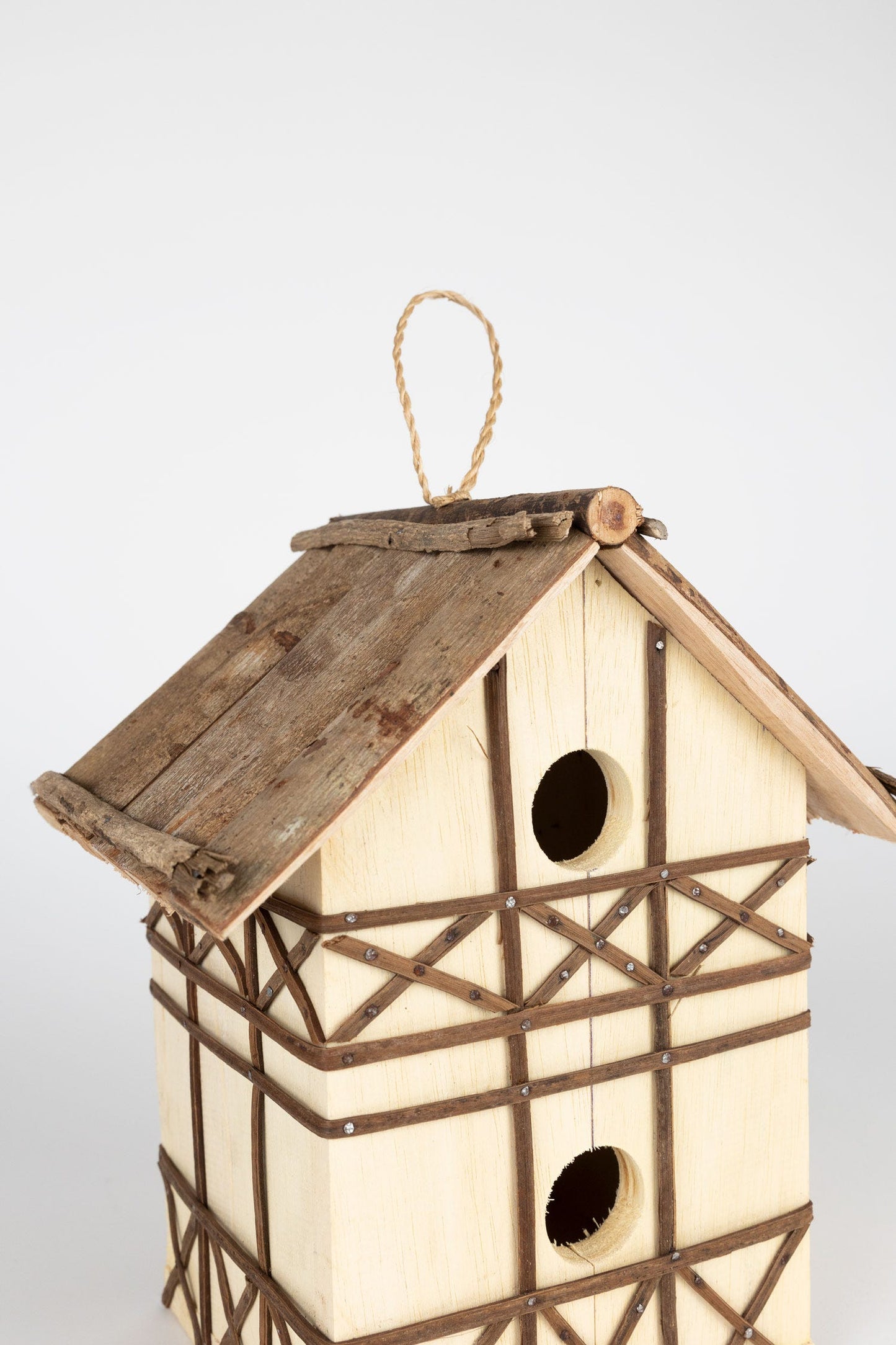 Birdhouse 2 holes Tudor wood 8.5Lx6Wx10H brn/nat