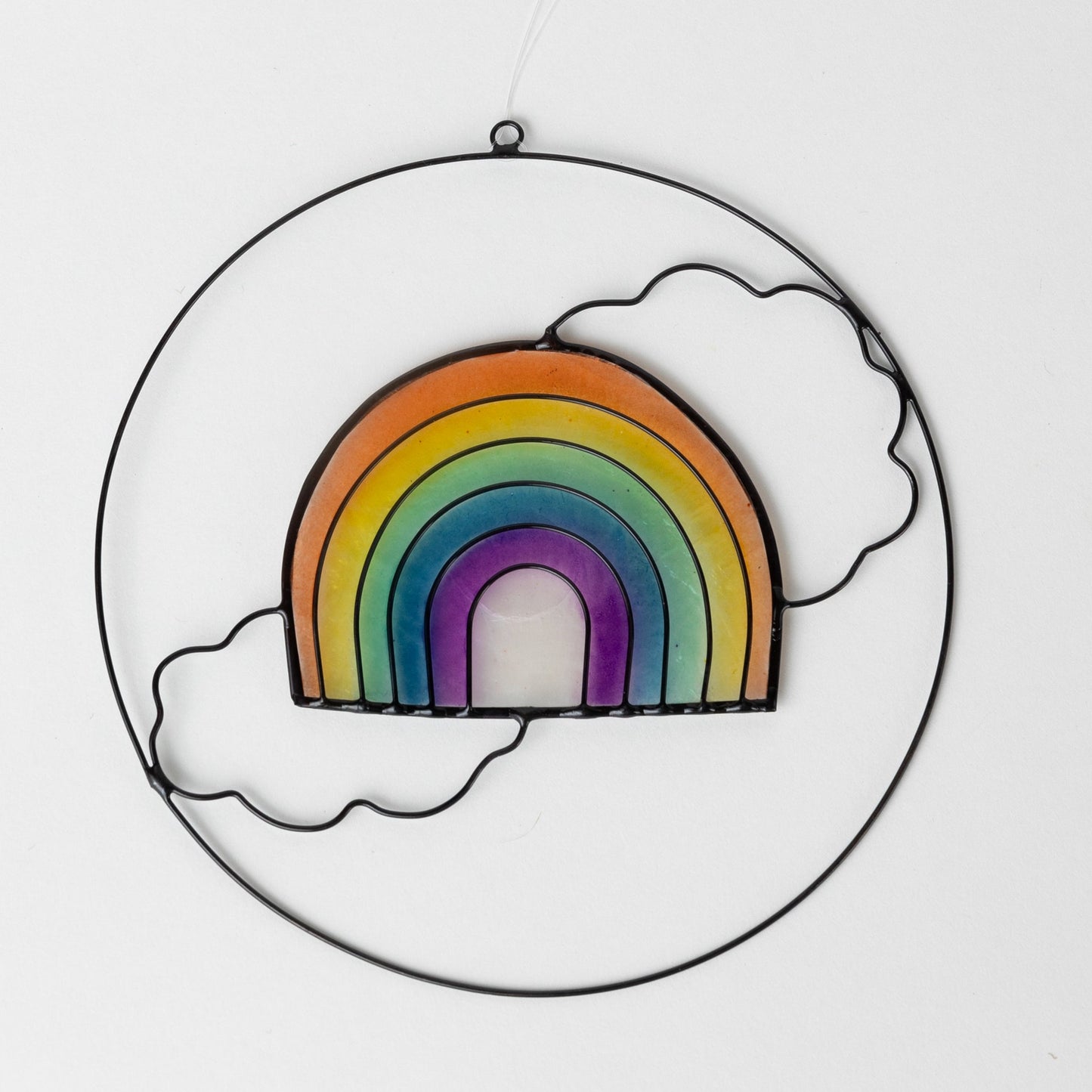 Suncatcher rainbow capiz/mtl 4.75D multi/blk
