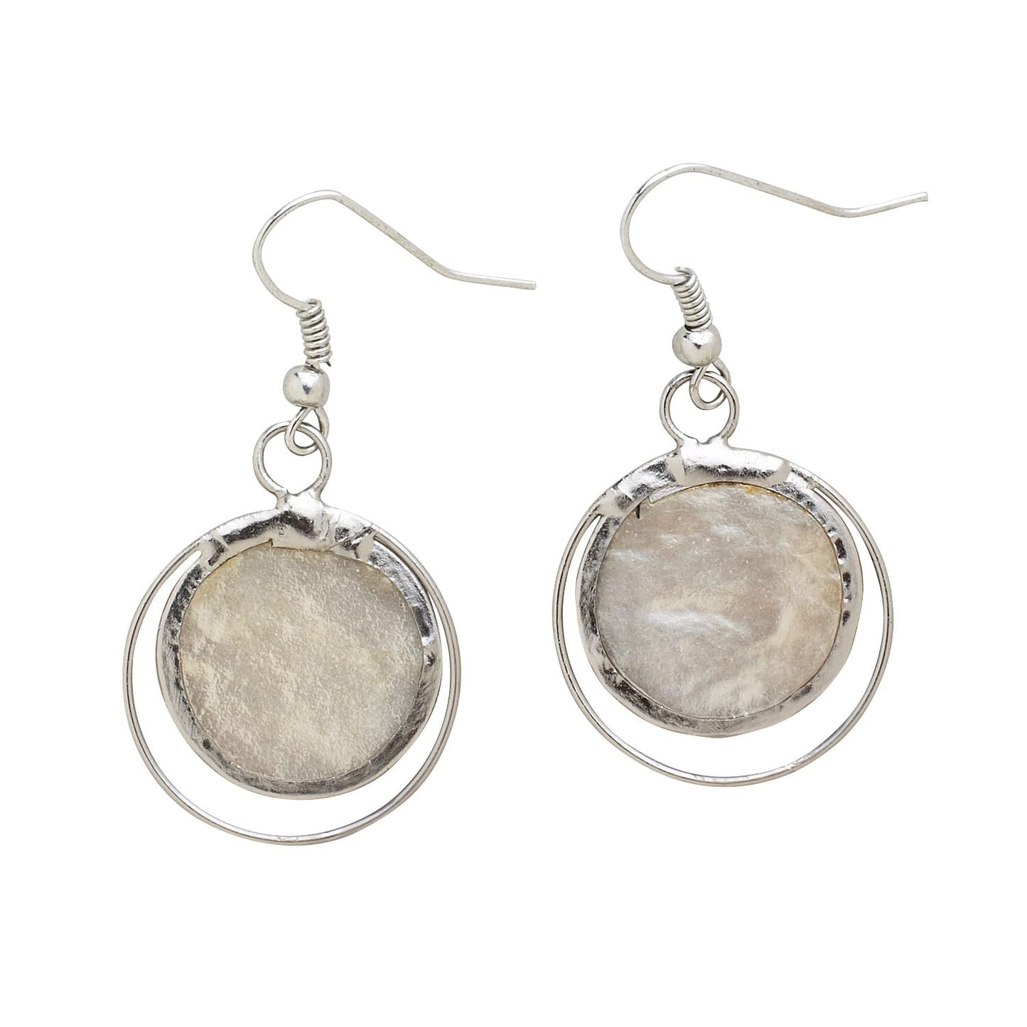 Earrings circle in circle capiz 1D crm/silv