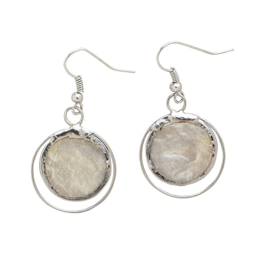 Earrings circle in circle capiz 1D crm/silv