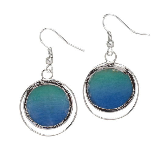 Earrings crcl in crcl cpz/br grn/blu