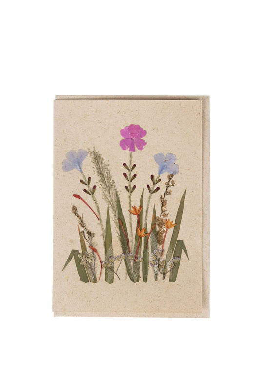Card wildflower meadow M/3 ppr/flwrs 5x7 nat/multi