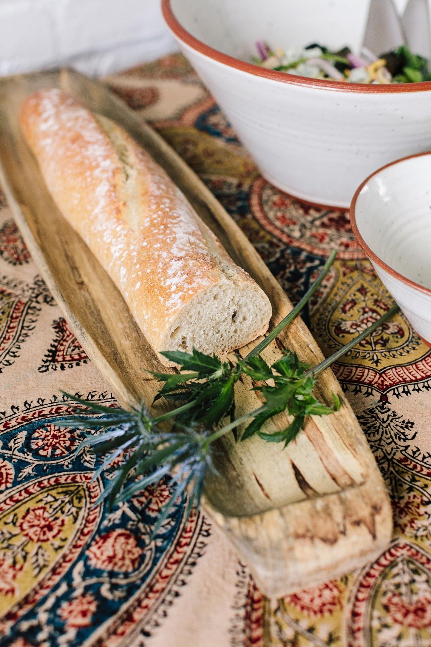 Tray f/bread wood 23Lx5 natural
