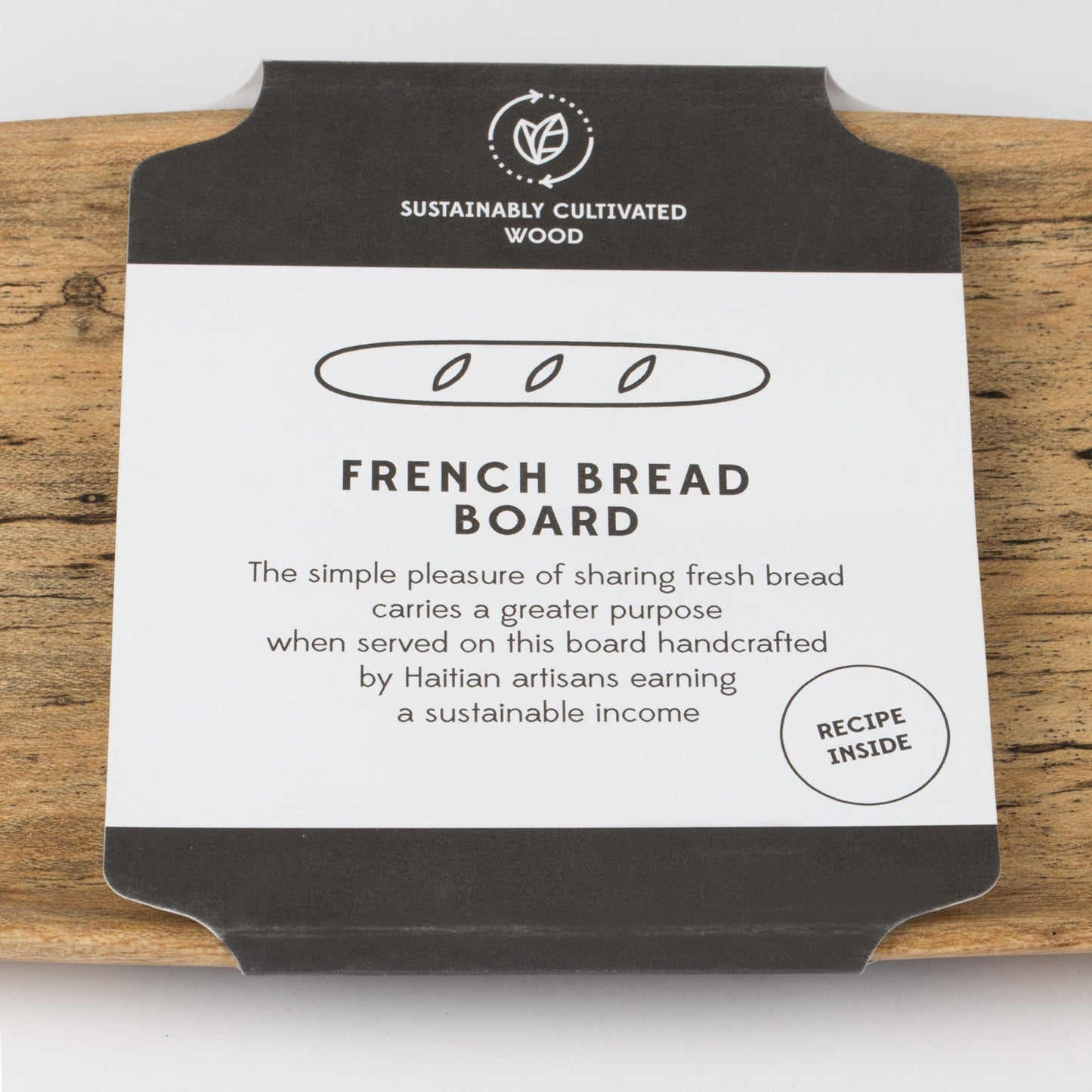 Tray f/bread wood 23Lx5 natural