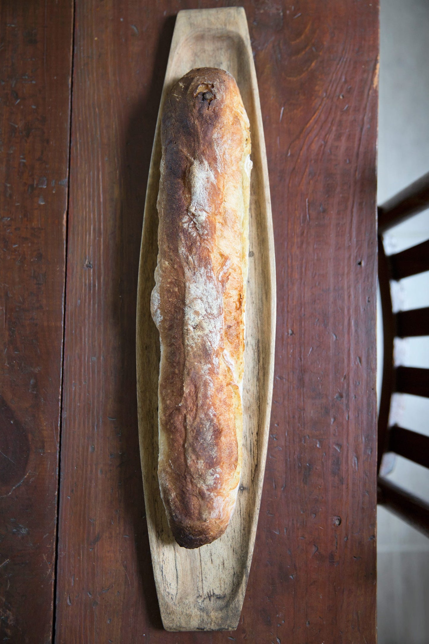 Tray f/bread wood 23Lx5 natural